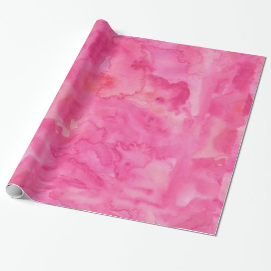 Papier Cadeau Aquarelle rose lumineuse (Déroulé)