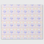 Papier Cadeau Aquarelle rose mignonne Astronautes de l'espace An (Plat)