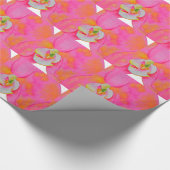 Papier Cadeau Aquarelle rose orange Orchidée peinture (Coin)