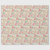 Papier Cadeau Aquarelle rose pâle de Noël (Plat)