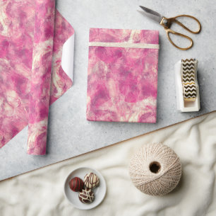 Papier Cadeau Aquarelle rose Rose or Marquage