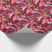 Papier Cadeau Aquarelle rose roses d'art original (Coin)