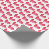 Papier Cadeau Aquarelle rouge Coeur Motif Valentines Cadeau (Coin)