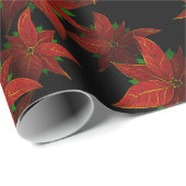 Papier Cadeau Aquarelle rouge de Noël (Coin rond)