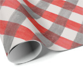 Papier Cadeau Aquarelle rouge et gris plissée (Coin rond)