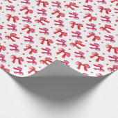 Papier Cadeau Aquarelle Rouge Vaches Noël Cadeau de Noël (Coin)