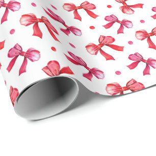 Papier Cadeau Aquarelle Rouge Vaches Noël Cadeau de Noël