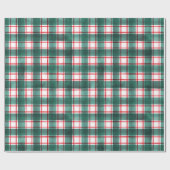 Papier Cadeau Aquarelle Rouge Vert Plaid Noël (Plat)