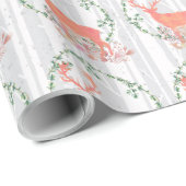 Papier Cadeau Aquarelle Russe Reindeer Boho (Coin rond)