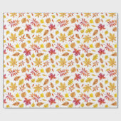 Papier Cadeau Aquarelle Rustique Automne quitte Motif (Plat)