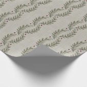 Papier Cadeau Aquarelle rustique de Noël (Coin)