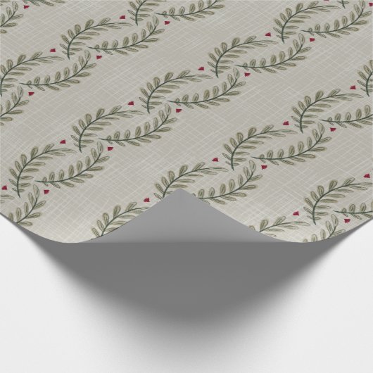 Papier Cadeau Aquarelle rustique de Noël (Coin)