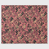 Papier Cadeau Aquarelle Safari animal Imprimer (Plat)