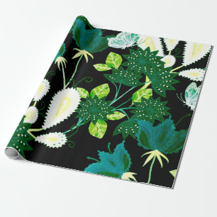 Papier Cadeau Aquarelle sans couture motif avec fleurs d'imagina