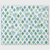 Papier Cadeau Aquarelle sans couture sur fond blanc avec un (Plat)