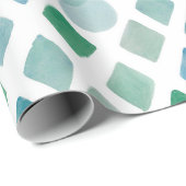 Papier Cadeau Aquarelle sans couture sur fond blanc avec un (Coin rond)