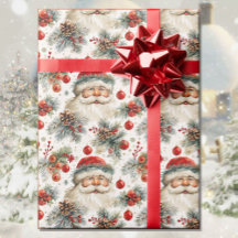 Aquarelle Santa Claus Noël Pays Cottage