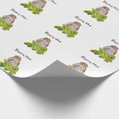Papier Cadeau Aquarelle Saw Whet Cute Little Owls (Coin)