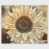 Papier Cadeau Aquarelle Shine Sunflower Collection élégante (Plat)