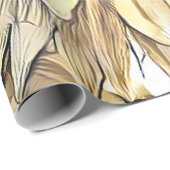 Papier Cadeau Aquarelle Shine Sunflower Collection élégante (Coin rond)