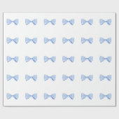 Papier Cadeau Aquarelle simple Bébé Bleu Bow (Plat)
