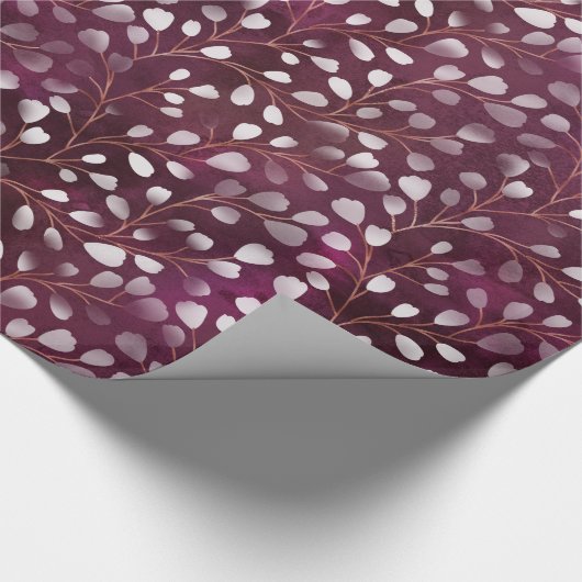 Papier Cadeau Aquarelle Snowdrops Plum/Copper ID726 (Coin)