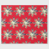 Papier Cadeau Aquarelle Snowflakes, Couleurs Magiques (Plat)