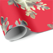 Papier Cadeau Aquarelle Snowflakes, Couleurs Magiques (Coin rond)