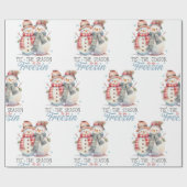 Papier Cadeau Aquarelle Snowman (Plat)