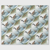 Papier Cadeau Aquarelle Style Canada Oie Bird Natation Lac (Plat)
