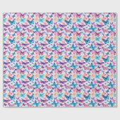 Papier Cadeau Aquarelle Style coloré Whimsical Papillon (Plat)