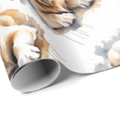 Papier Cadeau Aquarelle Style Penguin Oiseau sauvage Art (Coin rond)