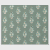 Papier Cadeau Aquarelle stylée Pine Trees (Plat)