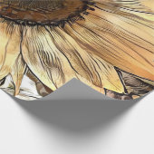 Papier Cadeau Aquarelle Sunflower Collection élégante (Coin)