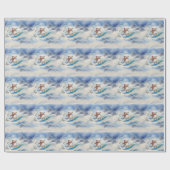 Papier Cadeau Aquarelle Surf Snowman (Plat)