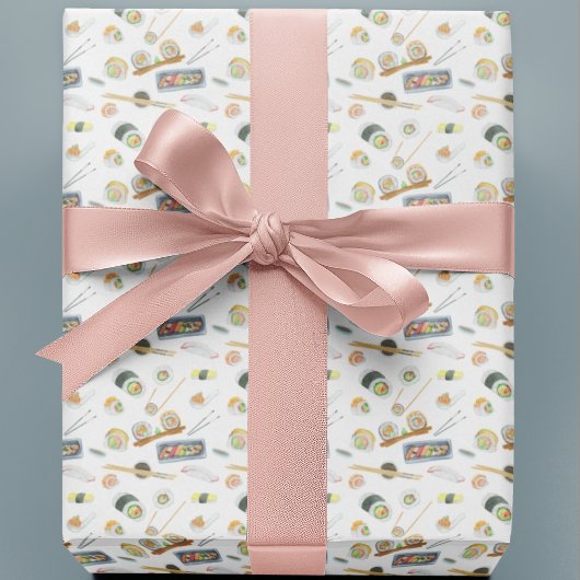 Papier Cadeau Aquarelle Sushi et Sashimi