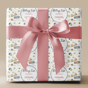 Papier Cadeau Aquarelle Sushi et Sashimi Tout âge Anniversaire N