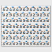 Papier Cadeau Aquarelle Teddy Bear Twin Boys (Plat)