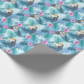 Papier Cadeau Aquarelle Toucans : Tropical Seamless (Coin)