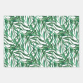 Papier Cadeau Aquarelle transparente Feuille de palme verte (Devant 3)
