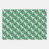 Papier Cadeau Aquarelle transparente Feuille de palme verte (Devant 2)