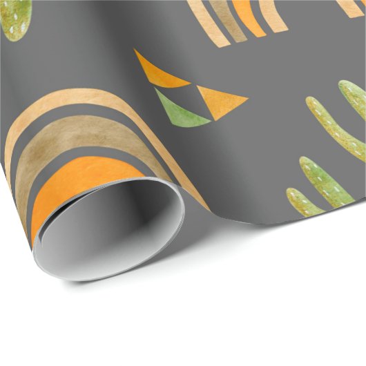 Papier Cadeau Aquarelle transparente motif avec arc-en-ciel et c (Coin rond)