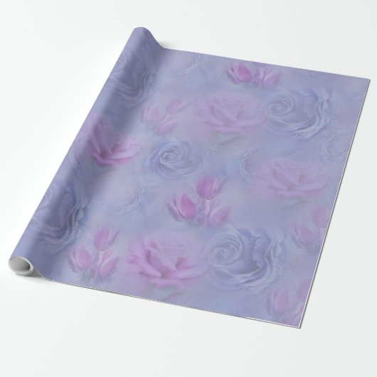 Papier Cadeau Aquarelle très peri, Rose, Tulipes (Déroulé)