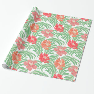 Papier Cadeau Aquarelle tropicale de Soiree Motif botanique