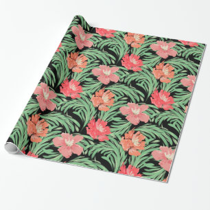 Papier Cadeau Aquarelle tropicale de Soiree Motif botanique