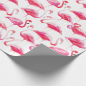 Papier Cadeau Aquarelle tropicale Flamingo rose pâle (Coin)