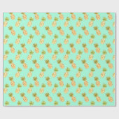 Papier Cadeau Aquarelle tropicale Motif d'ananas (Plat)