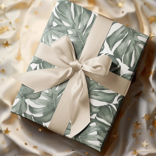 Papier Cadeau Aquarelle tropicale Oasis moderne Feuille Motif