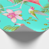 Papier Cadeau Aquarelle tropicale oiseaux sans couture motif (Coin)