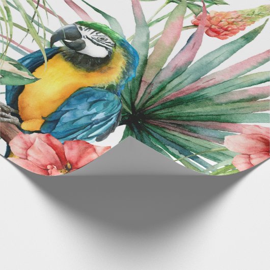 Papier Cadeau Aquarelle tropicale sans coutures motif avec perro (Coin)